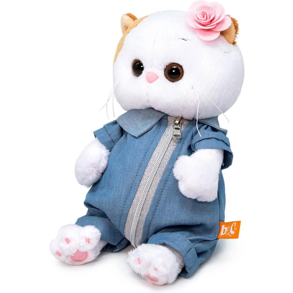 Мягкая игрушка Budi Basa Basik & Co Кошечка Ли-Ли BABY в джинсовом комбинезоне 20 см |