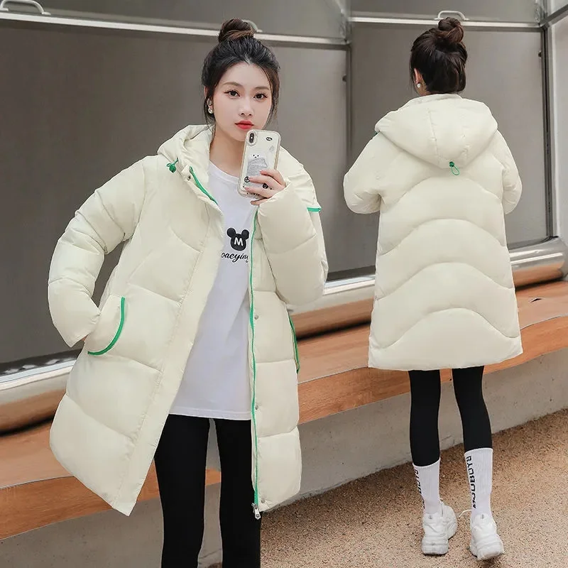 

Parkas Women's Mid-Length Cotton Padded Jacket Korean Loose Thickened Winter 2022 New Down Jackets Winter Bread Coat Female Tops