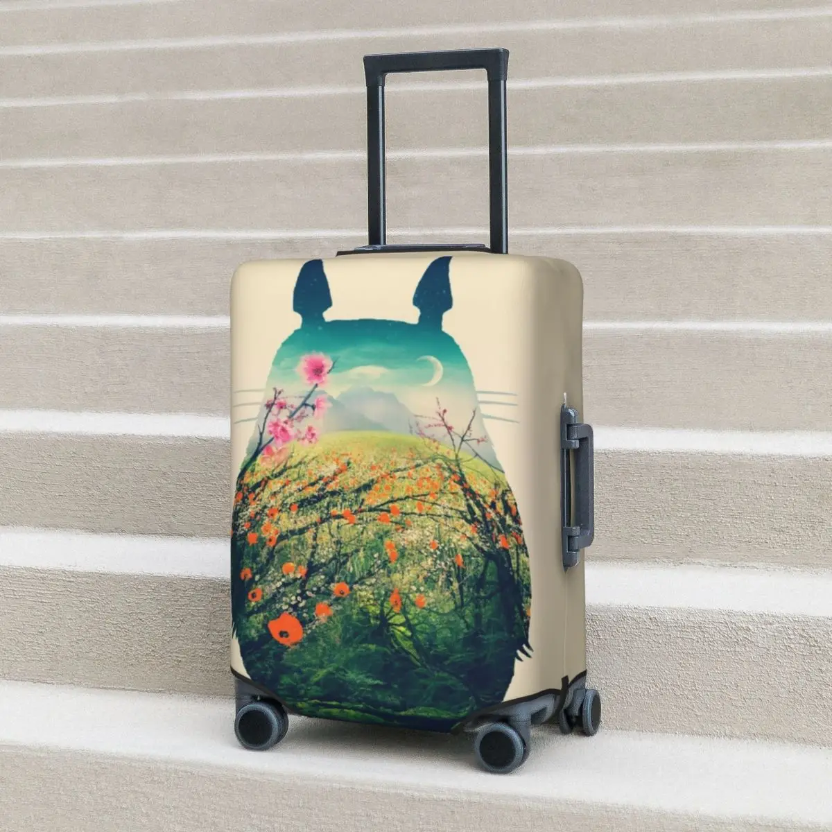 

Japanese Anime Suitcase Cover Tonari No Totoro Cruise Trip Protection Vacation Useful Luggage Case