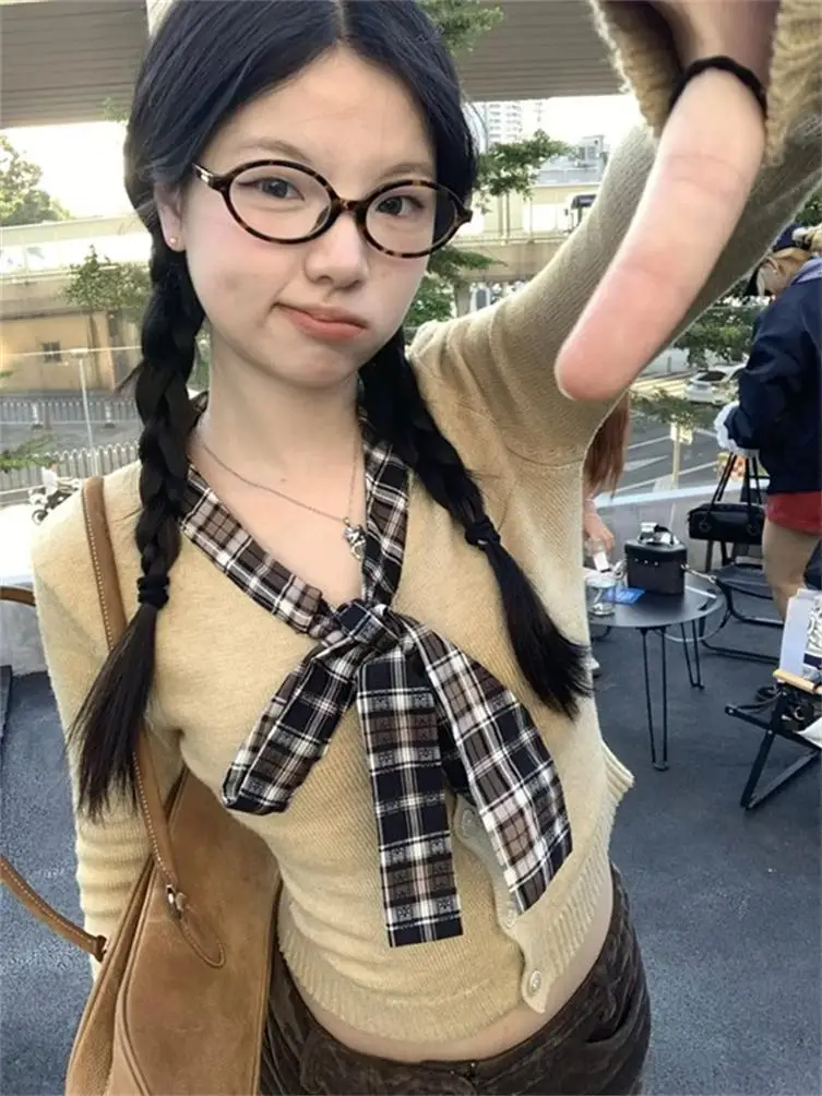 Корейская серия искусственный топ из двух предметов осень-зима 2023 лоскутный