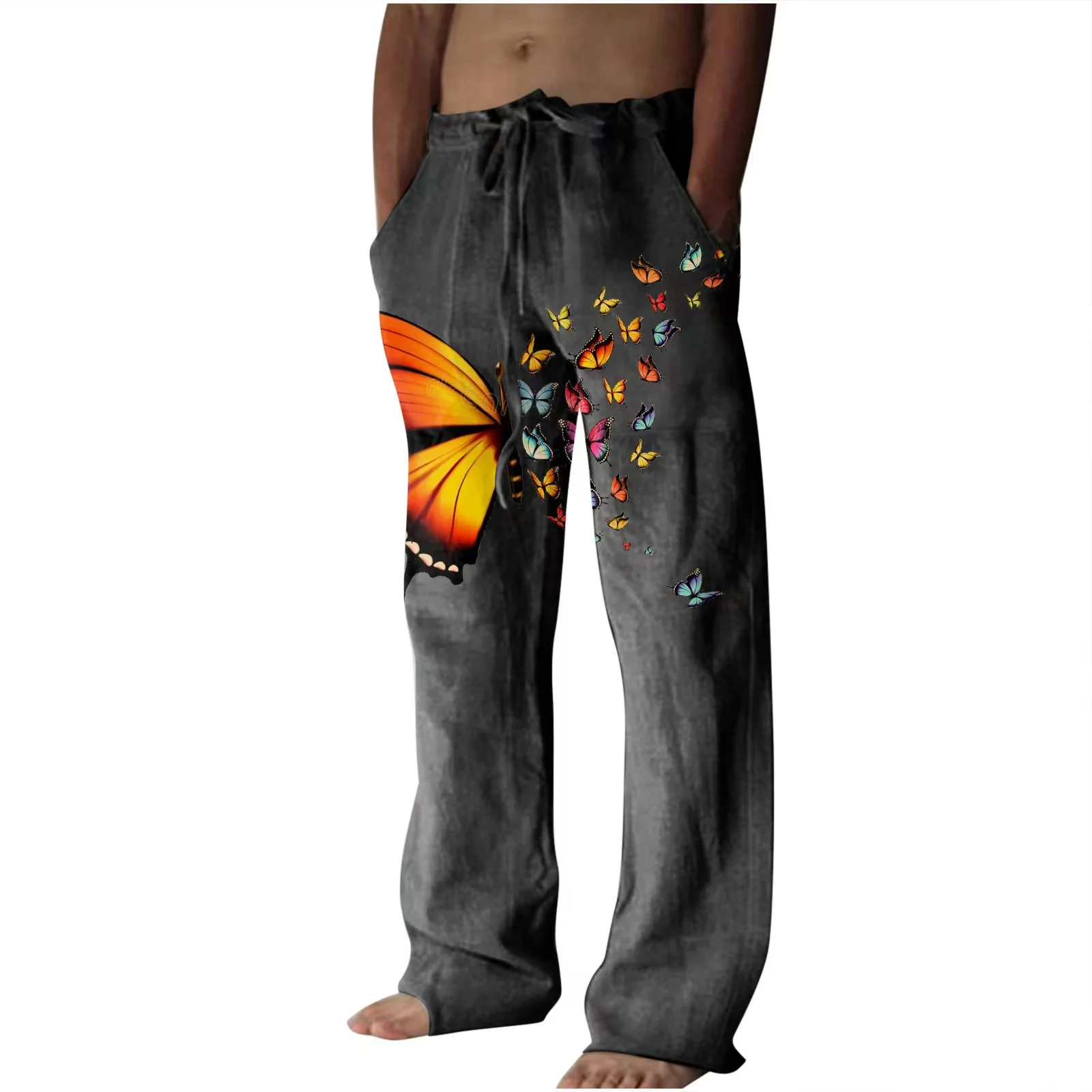 Брюки мужские с широкими штанинами повседневные спортивные штаны оверсайз 3D