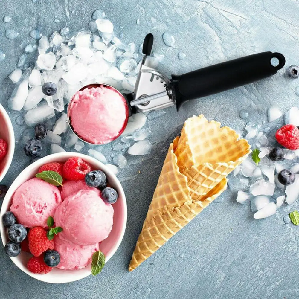 Черно-розовый ковш для мороженого новый производитель ледяных шариков из