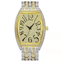 top brand missfox quartz mens watch luxury full diamond watches women fashion digital dial big tonneau clock relogio masculino