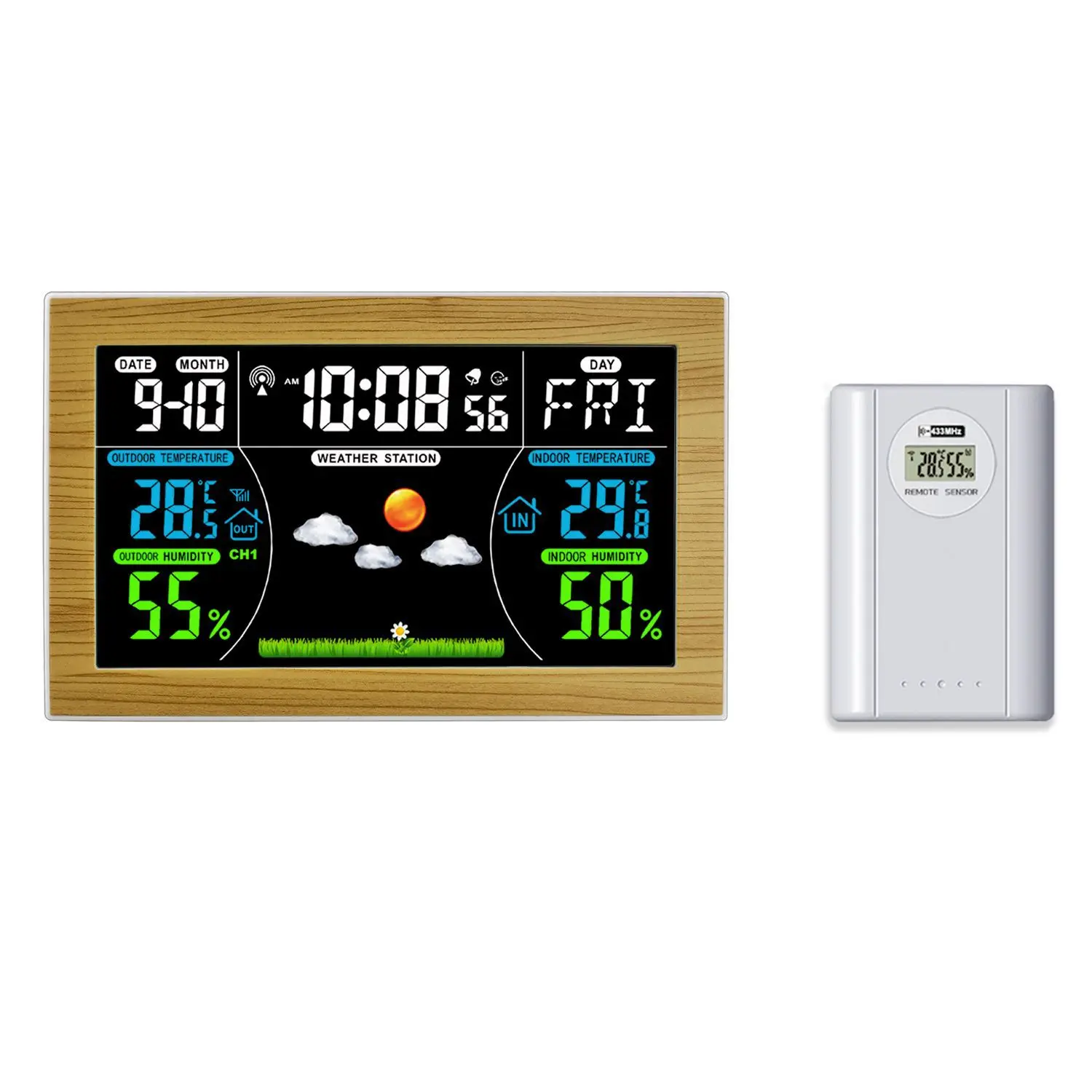 

Digital Weather Station Clocks Wireless Indoor Outdoor Thermometer Table Clock With Temperature And Humidity Snooze Alarm Clock