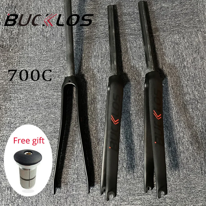 

BUCKLOS Road Bike Fork Ultralight Carbon Front Forks 700C QR CBrake Matte 1-1/8“ Durable Bicycle forks offset 35mm Cycling Parts