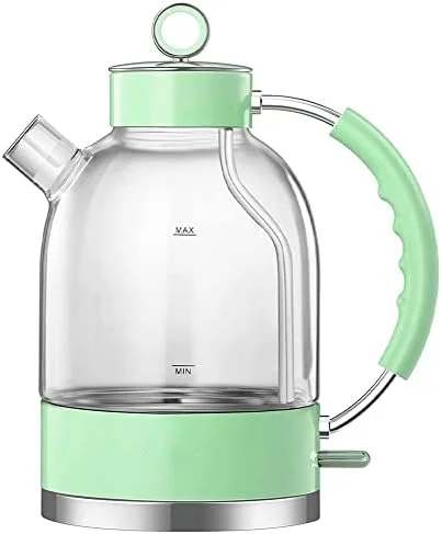 

Glass Tea Kettle Gifts for Men/Women/Family 1.6L 1500W Borosilicate Glass Tea Heater, with Auto Shut-Off and Boil-Dry Protectio