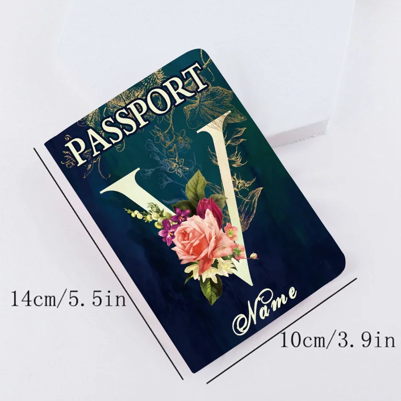 Passport Sleeve ID Cred-Card Business Card Holder Protector Cover Customize Any Name Passport Covers Pu Leather Waterproof Case