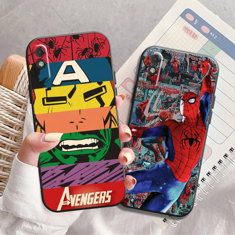 

Popular Marvel Phone Case For Xiaomi Redmi 7 8 9 9A 9C 9T Note 9 9T 9S 10 10 Pro 10S Back Carcasa Silicone Cover Soft Black