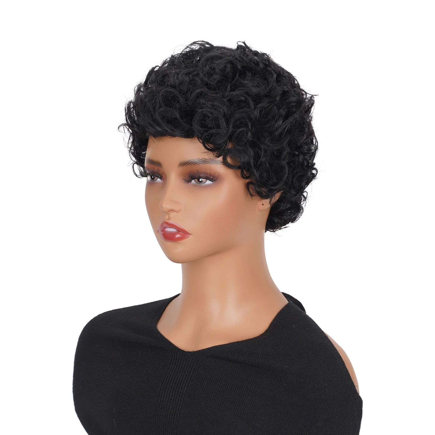 Короткие вьющиеся парики IQearl человеческие волосы Remy бразильские для чернокожих