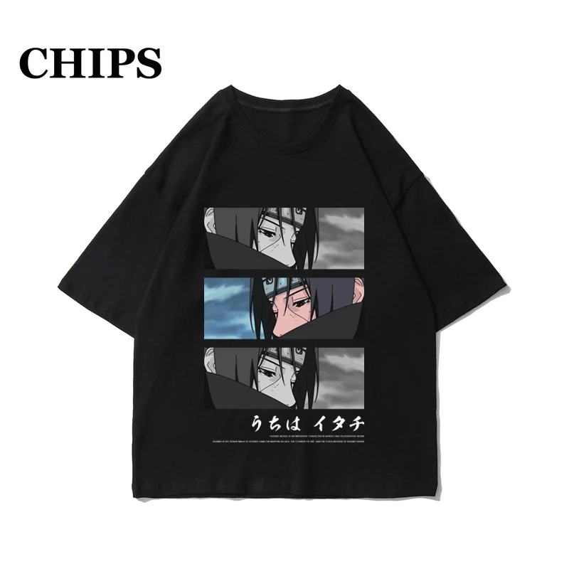 

CHIPS 2022 Summer Anime Print Harajuku T Shirt Streetwear Hip Hop T-shirts Casual High-Quality 100% Cotton Men Women Top Tees