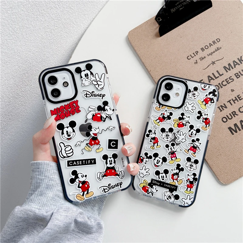 

Disney Transparent Mickey Mouse For iPhone 7 7plus 8plus iphone 11 11Pro Max 12 12pro 12 Pro Max 13 13pro 13 Pro Max Capa