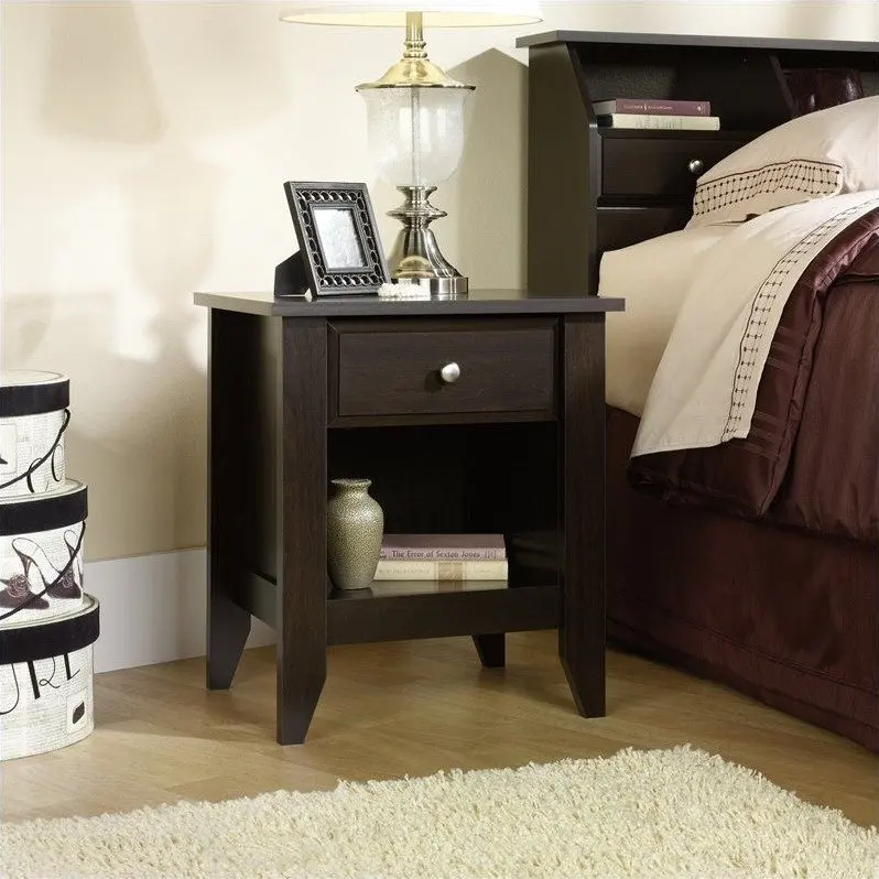

Creek Nightstand with Drawer & Storage , Jamocha Wood