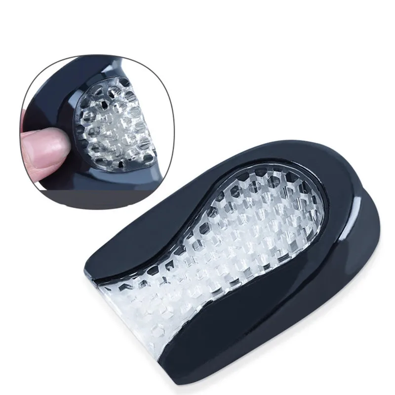 

Silicone Gel Heel Pad for Shock Absorption Plantar Fasciitis Pain Relief Foot Care Insert Insole Height Increase Cup Cushion Pad