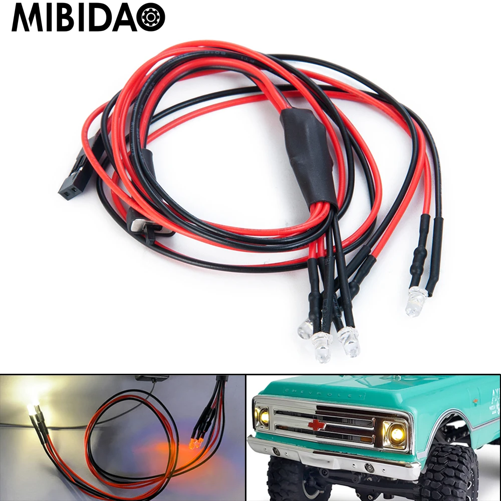

Mibidao 1 пара радиоуправляемая модель автомобиля передняя светодиодный РА светодиодная фара для Axial SCX24 AXI00001 1/24 RC Гусеничный автомобиль запчас...