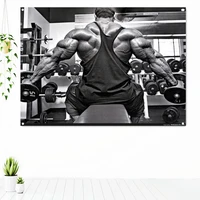 bodybuilding wallpaper tapestry wall hanging painting workout inspirational banner flag film print poster wall art gym decor