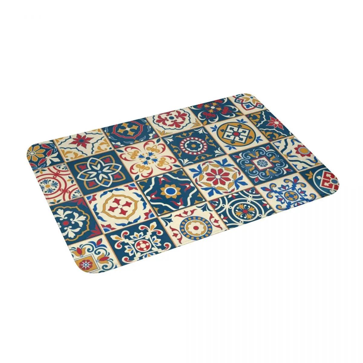 

Moroccan Tiles Pattern Bath Door Floor Mat Morocco Nordic Non-slip Rug Carpet Entrance Living Room Home Kitchen Removal Doormat