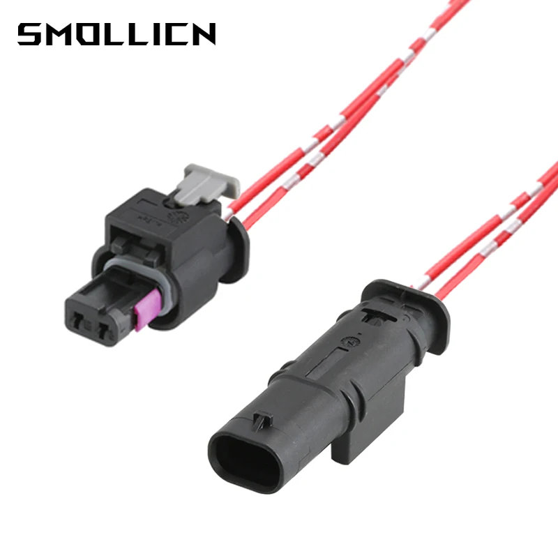 

1-50 Sets 2pin Tyco Amp Car Fuel Injector Connector Waterproof Impact Sensor Plugs 0-2112986-1 1-1718643-1 For VW Audi 4F0973702