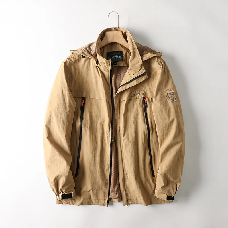 Function Cargo Wind! Waterproof and Breathable! Spring New Men's Outdoor Windproof Hood Jacket |