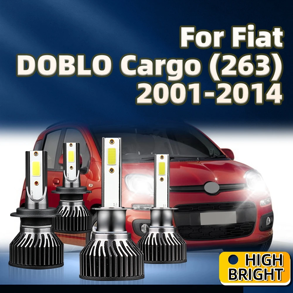 

4PCs 6000K Led Lamp H7 H1 Car Headlight 38000LM Light For Fiat DOBLO Cargo (263) 2001 2002 2003 2004 2005 2006 2007 2008-2014