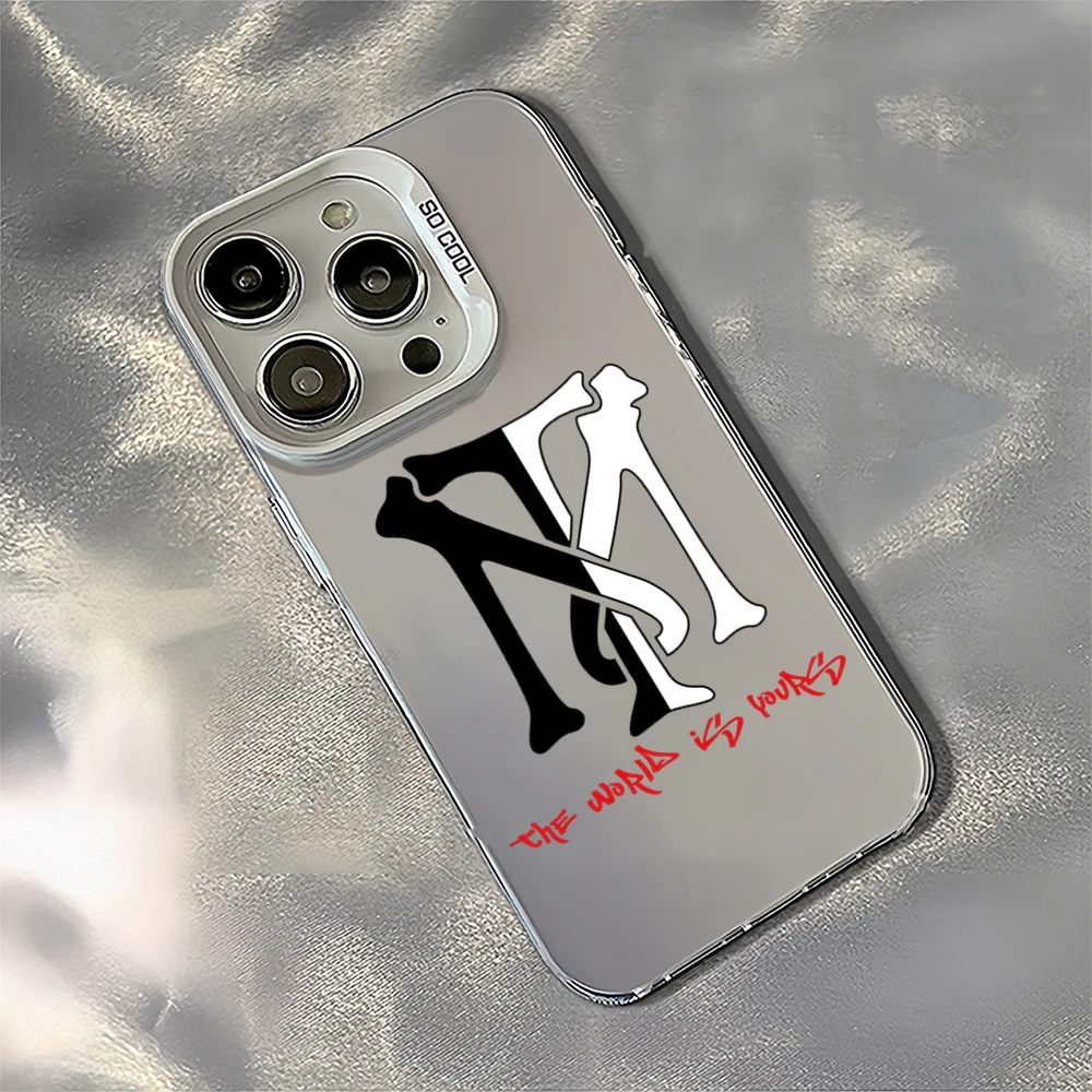 Movie S-Scarface Laser Phone Case for iPhone 12 11 13 14 15 16 Max Pro Plus IMD Shockproof Silicone Coque