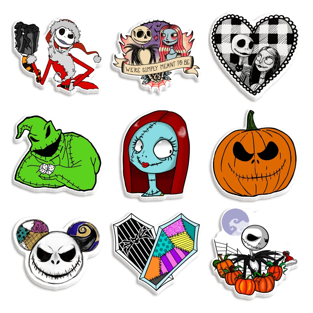 

10pcs Disney The Nightmare Before Christmas Resin Set Flat Back Suitable for Halloween Decorations DIY Accessories