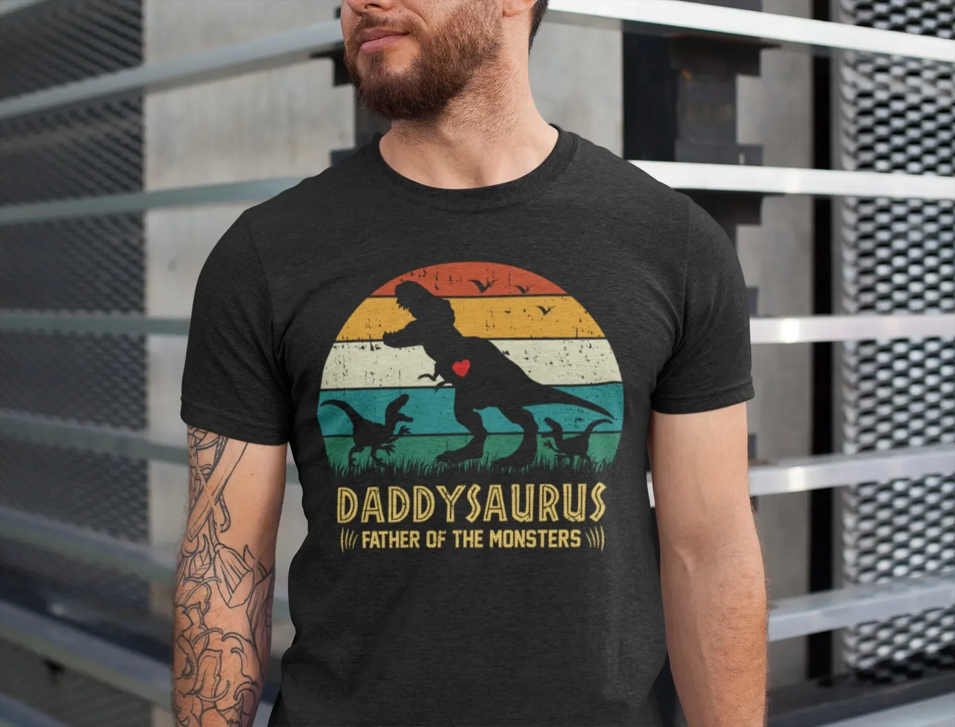 Фото Футболка Daddy Saurus, подарок для мужа, динозавра-папы, на День отца, на день рождения №1