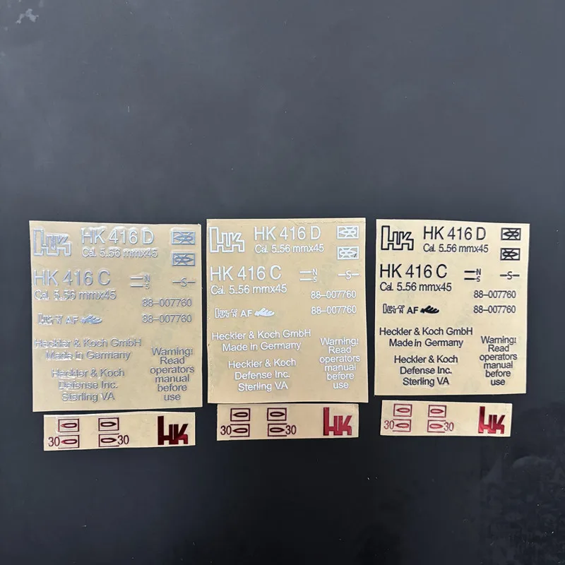HK 416 IAR Металлическая наклейка Белый Черный DIY Украшение MK18 New Weill G36 Jinming M4 Гелевой