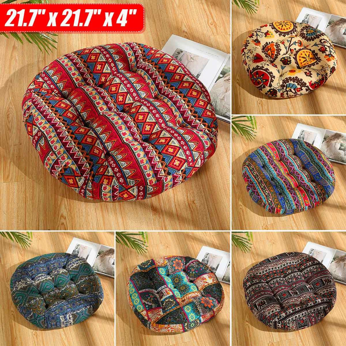 

Льняные Подушки, диванная подушка, толстый круглый большой напольный коврик, медитация, в японском стиле, для балкона, для окна, подушка 55x55 с...