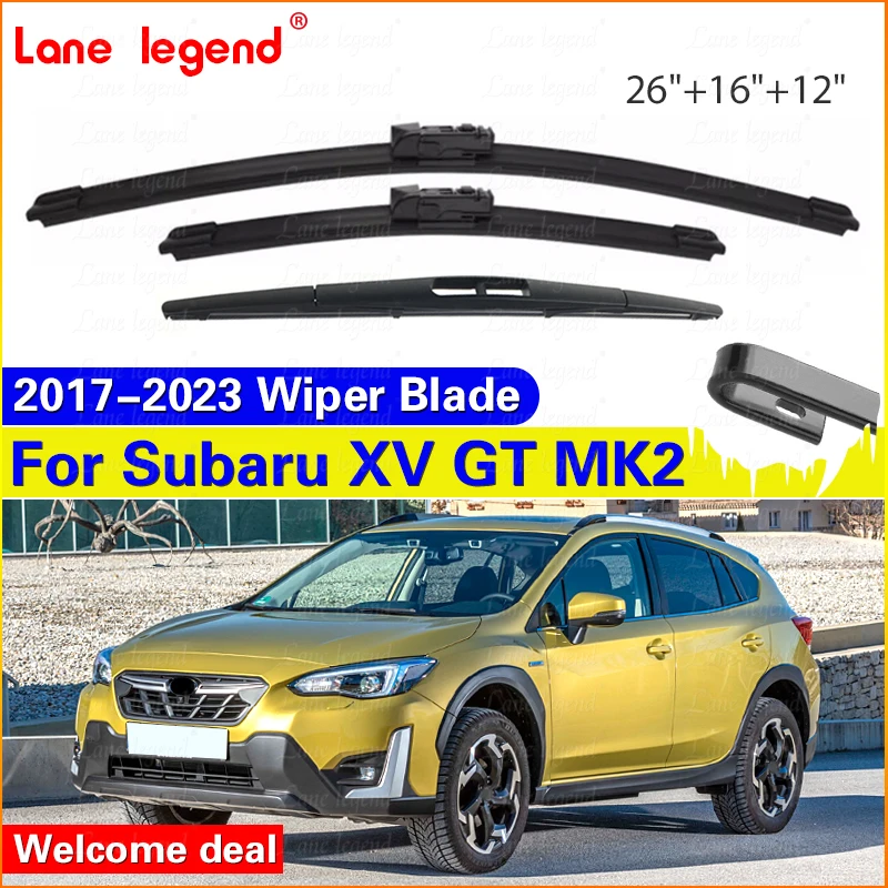 

Комплект щеток стеклоочистителя для Subaru XV GT MK2 2017-2023 Crosstrek Hybrid e-BOXER, переднее и заднее лобовое стекло 2018 2019 2020 2021