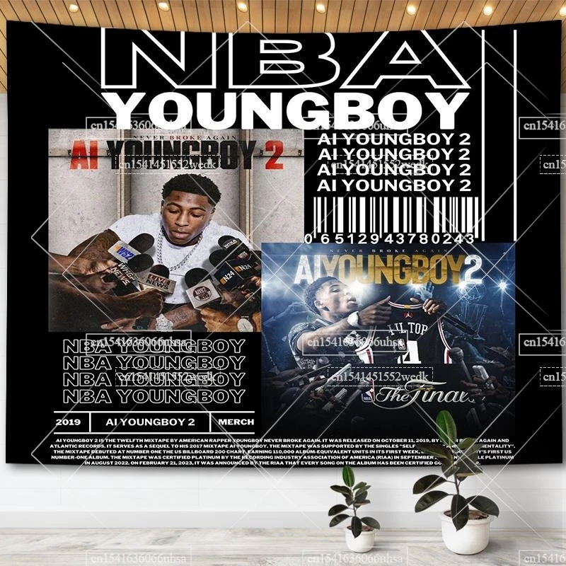 Хип-хоп YOUNGBOY Гобеленовая стена богатый ОПП музыкальный альбом постеры украшение