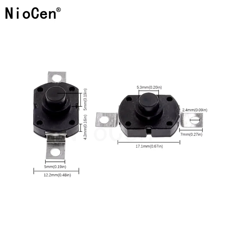 100 шт. 1712-KD кнопочный фонарик 1712KD замок 17*12*9 5 мм переключатель настольной лампы