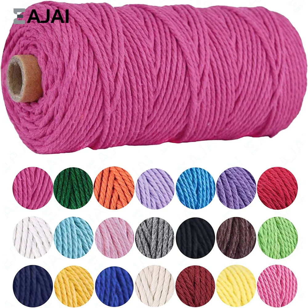 

2mm 100M Macrame Cord Rope Cotton Twine Thread String Crafts DIY Sewing Handmade Wall Hangings Bohemia Wedding Party Home Decor.