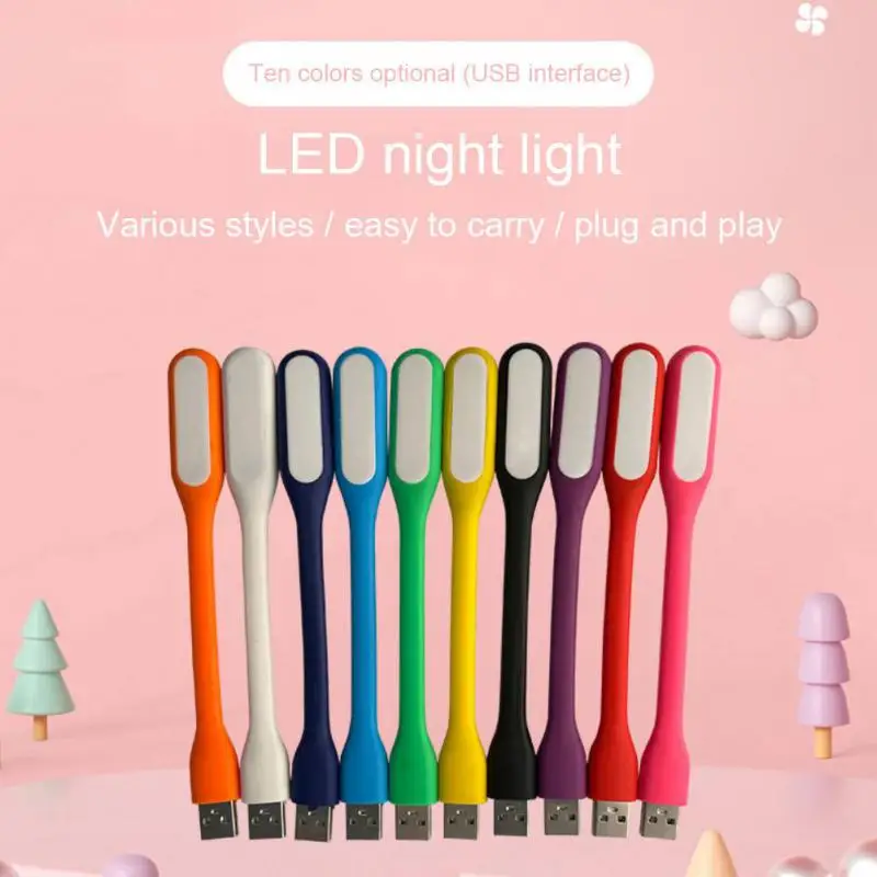 

1Pc Portable Laptops USB LED Light Touch Sensor Dimmable Table Desk Lamp Night Lights Powered Bank Laptop Notebook PC Computer