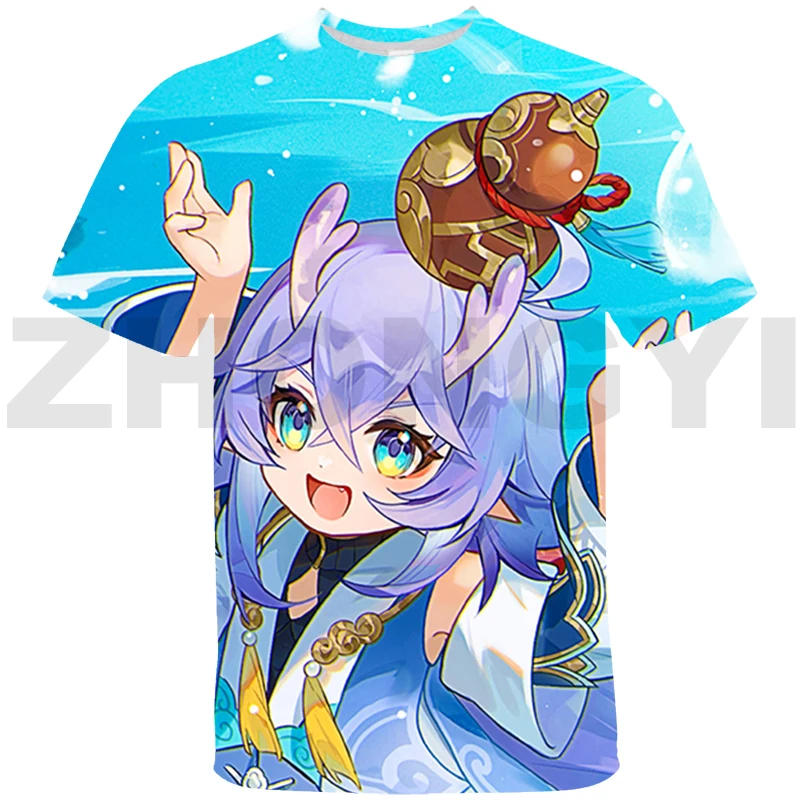 

Футболка с 3D-принтом игры Honkai Impact 3rd, футболка в стиле Харадзюку с рисунком из аниме, летняя одежда для родителей и детей, топы с коротким рукавом