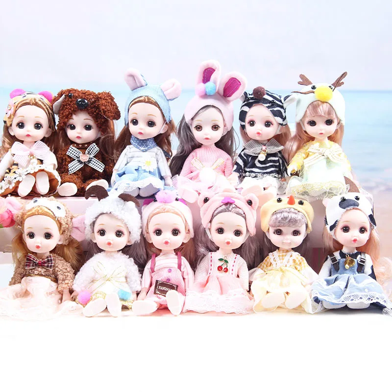 

1/12 мини 16 см BJD кукла-Зодиак 13 шарнирное подвижное выражение милая кукла в платье Сделай Сам нарядная игрушка девочка Рождественский подаро...