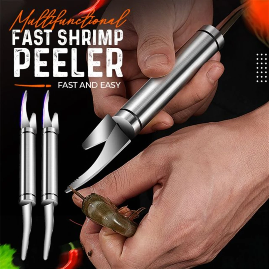 

Multifunctional Fast Shrimp Peeler Stainless Steel 6 In 1 Fish Knife Shrimp Line Cutting /Scraping /Digging Knife Kitchen Tools