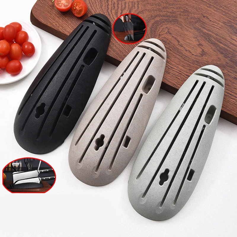 

In-Drawer Knife Block for 4 Knives, with Coarse and Fine Sharpener, Scissors Slot, Kitchen Cutlery Holder, Washable Knife Rack