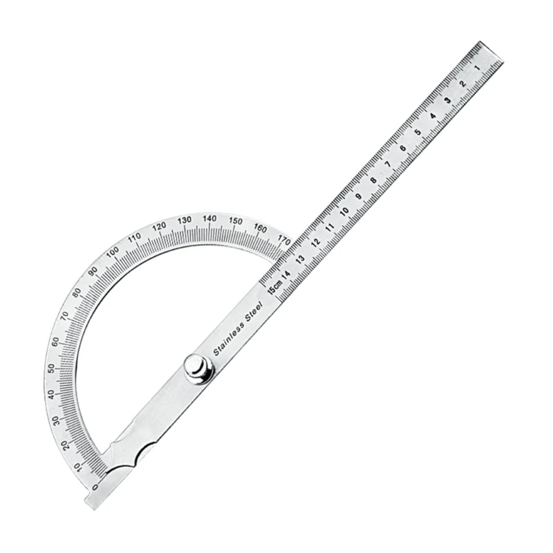 

Protractors 0-180 Degree Stainless Steel Angle Finder Precision- Craftsman-Ruler