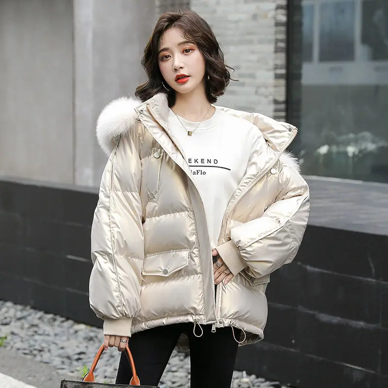 

Parka Autumn Winter Jacket Women Clothes Hooded Warm Coat Female Women's White Duck Down Jacket Warm Thick Parkas Oversized E487