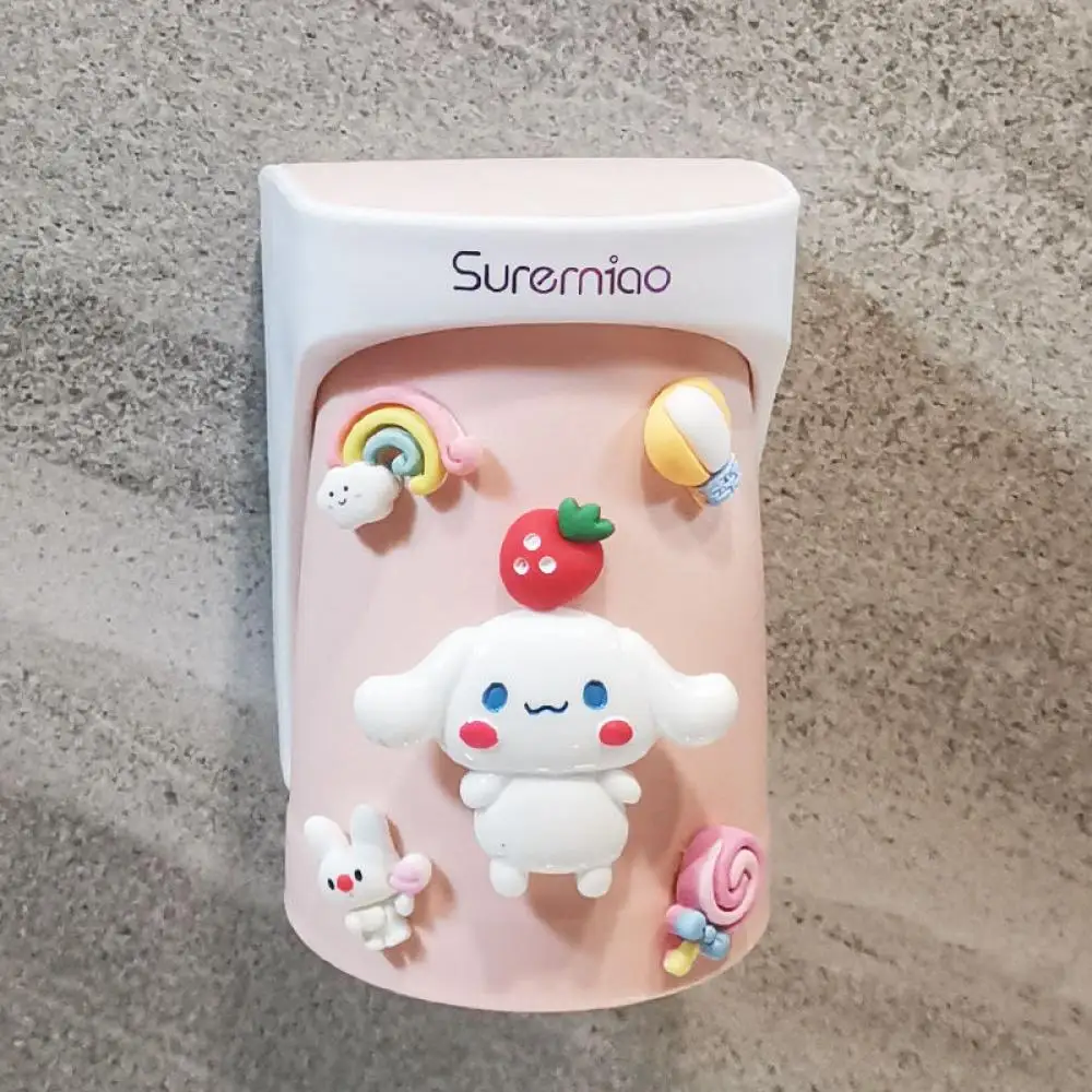 

Магнитный стеллаж Sanrio, набор кавайных приборов с рисунком аниме, чашка для мытья, полка для зубных щеток, пластиковая настенная Подвеска для ванной комнаты