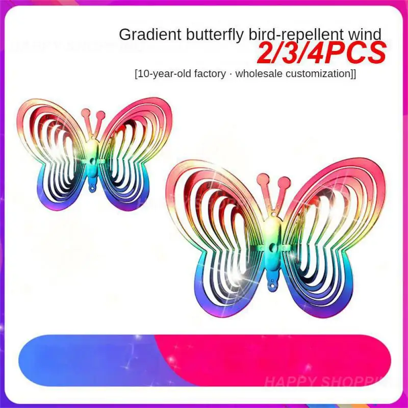 

2/3/4PCS Wind Repellent New Gradient Balcony Orchard Garden Garden Decoration Bird Repellent Strong Reflective Butterfly