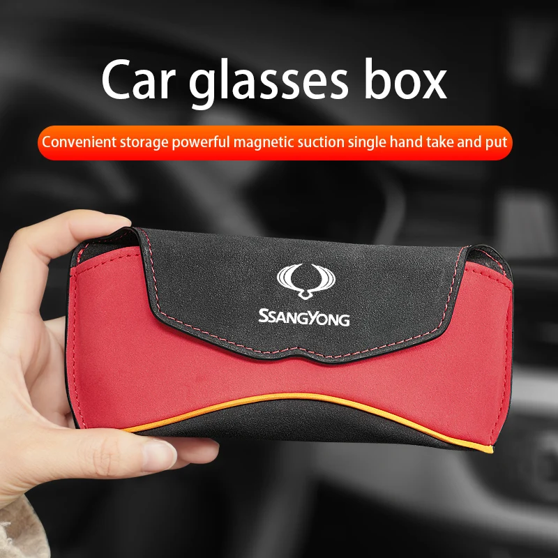 

For SsangYong XLV Torres Tivoli Rexton Musso Korando Rodius Actyon Auto Sunglasses Holder Multifunction Glasses Storage