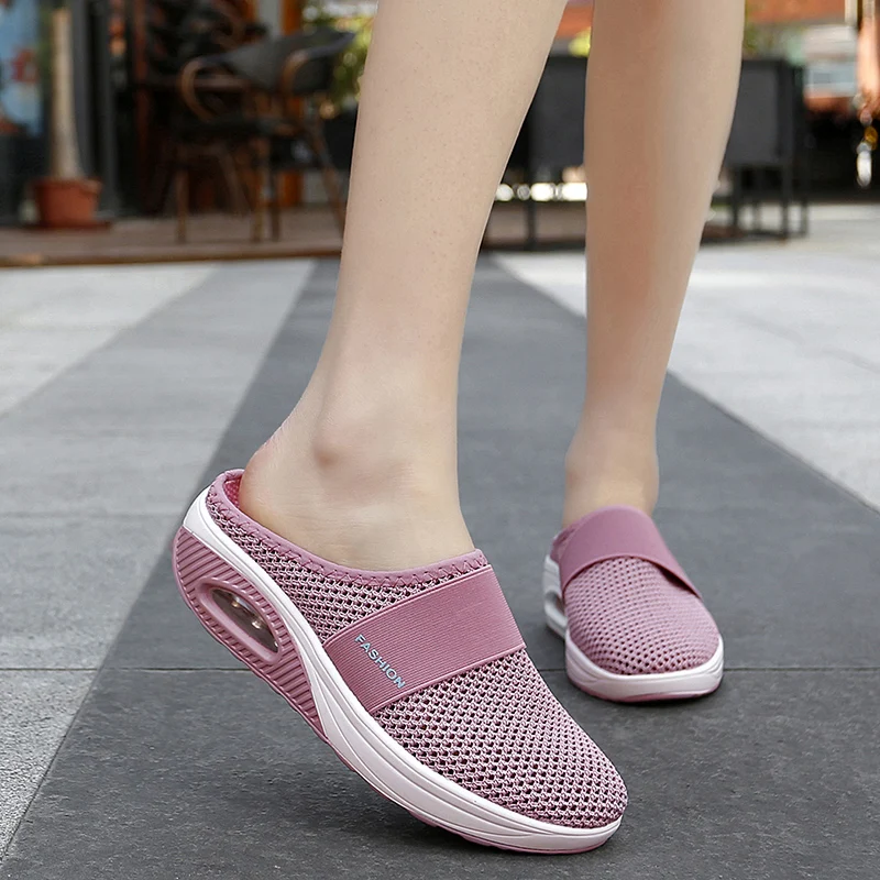 YISHEN Women Sandals Wedges Shoes High Quality Chunky Slides Slippers Breathable Cushion Footwear Sandales Pour Femmes Summer