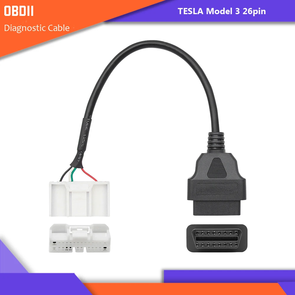 Диагностический кабель для Tesla OBD2 26Pin 20pin 12-контактный разъем OBDII 16-контактный