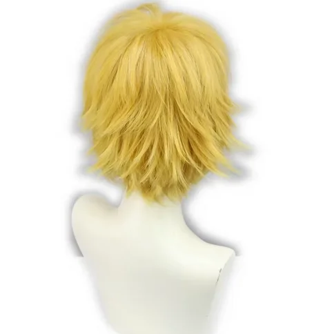 Золотисто-желтый светло-оранжевый золотой парик для косплея Denji аниме человек с