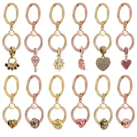 rose gold gold colour keychain diy crystal beautiful delicate pendant women handbag clothing license plate keyring gift