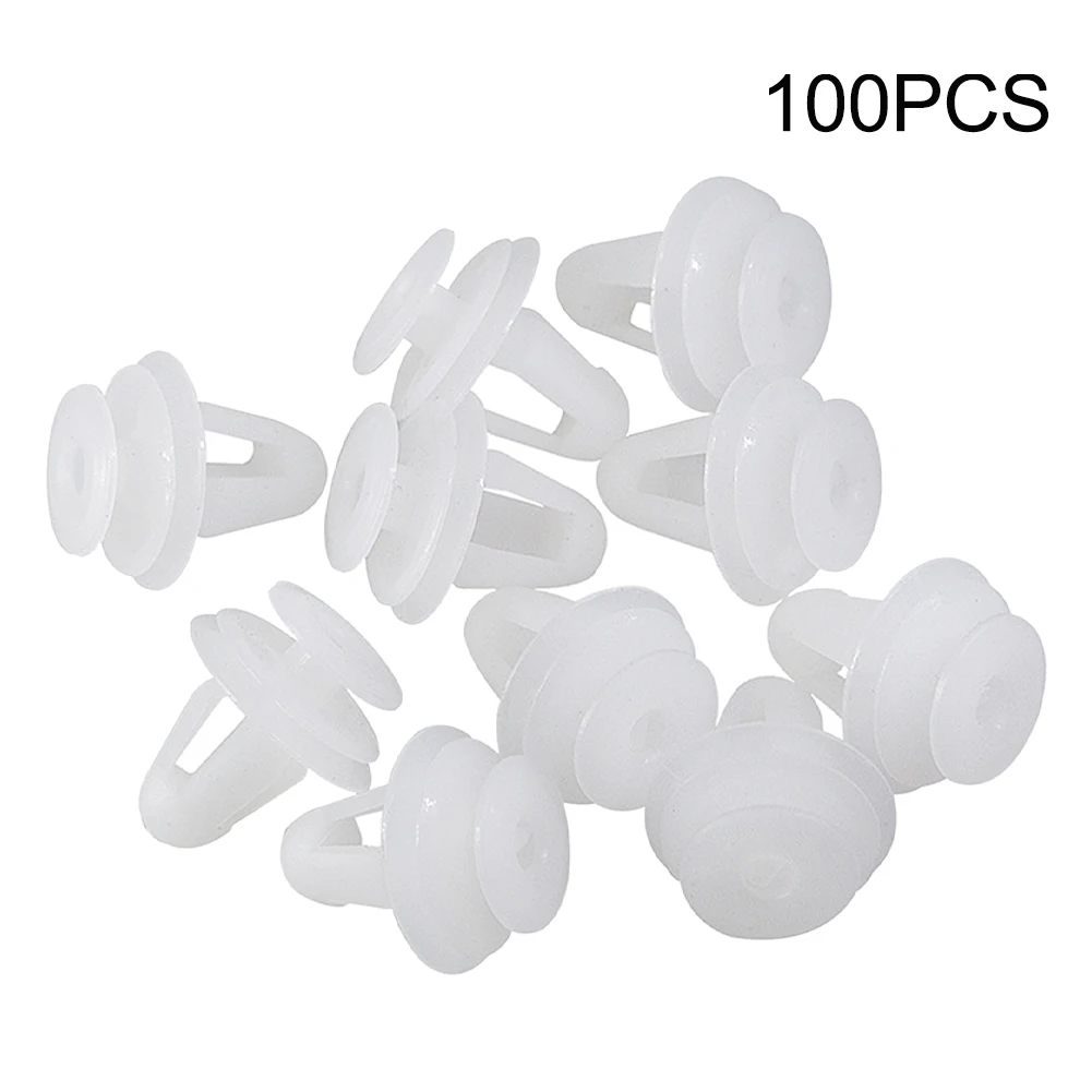

100pcs Trim Panel Vehicle Retainer PP Interior Auto Fastener Accessories Car Door Clips Universal Mounting Bumper White Parts