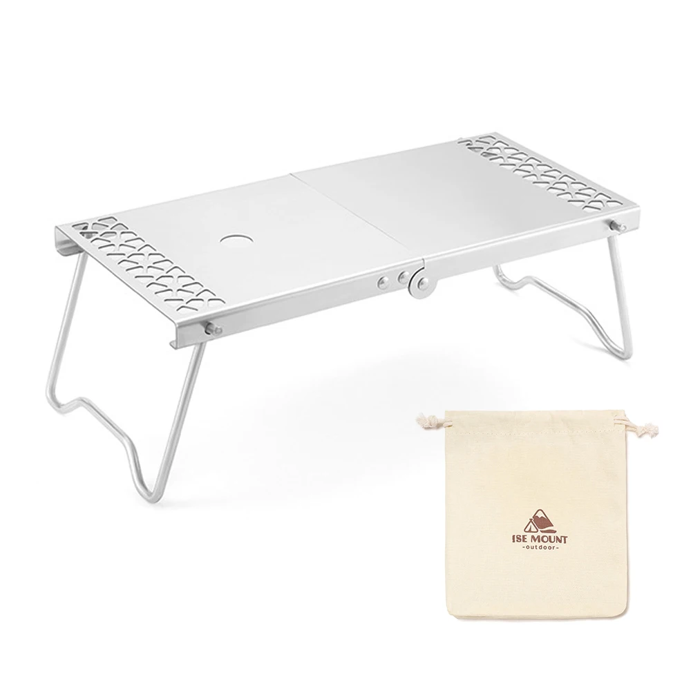 

Стол для кемпинга на открытом воздухе из нержавеющей стали, легкий складной стол, мини-стол для пикника с сумкой для переноски