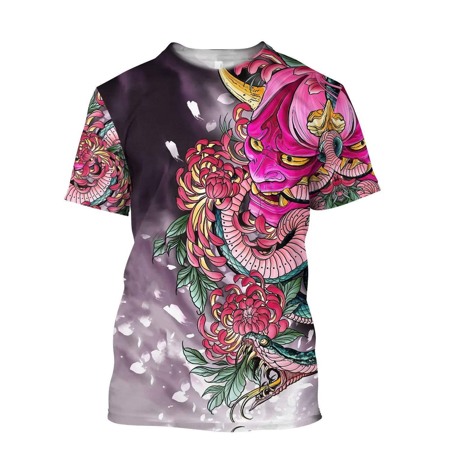 

2023 модная мужская футболка с принтом японского воина, Свободный Топ с круглым вырезом, дышащая удобная летняя одежда большого размера