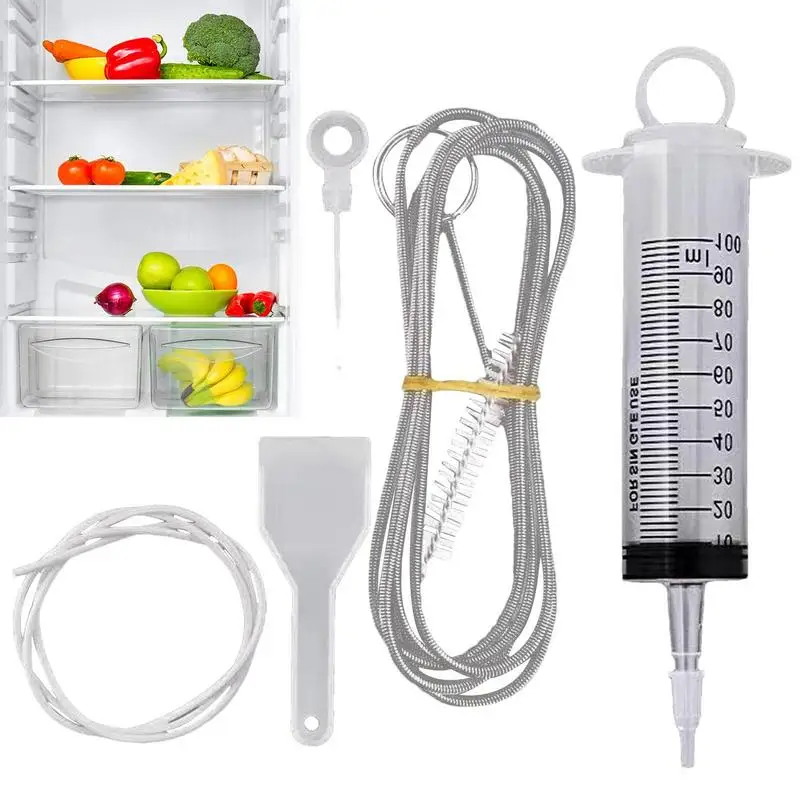 

Refrigerator Drain Hole Cleaning Tool Wash Brush Suction Syringe 1.5M Hose Fridge Drain Hole Cleaner Stick Tool For Freeze